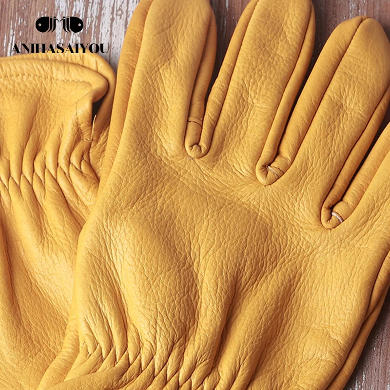 Высококачественные мужские перчатки, зимние мужские перчатки из воловьей кожи, износостойкие кожаные мужские перчатки, мотоциклетные перчатки Halle-NP01