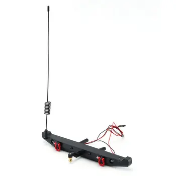 

RC Car Metal Alloy Rear Bumper Collision Avoidance For Traxxas TRX-4 TRX4 Axial Scx10 Scx10-II with Hooks, Lights and Antenna