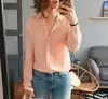 High Quality Silk Pink Dots Printed Blouse Shirt - Elfbop 2019 Summer New Ladies Long Sleeve Blouse Top 1