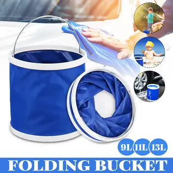 

9/11/13L Outdoor folding bucket Coating Bucket Folding Bucket Portable Camping Hiking Fishing Bucket Tools For Washing Car