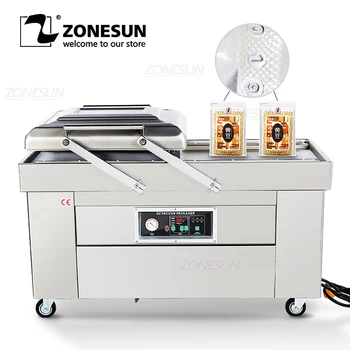 

ZONESUN Automatic Double Chamber Vacuum Packaging Machine Vacuum Printing Sealing Machine Vacuum Packer Food Bags Sealer