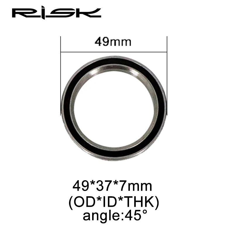 49mm-1pcs RISK 1 шт., велосипедная гарнитура, подшипниковая сталь, MTB горный велосипед, Внутренняя/интегрированная/Внешняя гарнитура, подшипник, велосипедные принадлежности, серебро - Цвет: 49mm-1pcs
