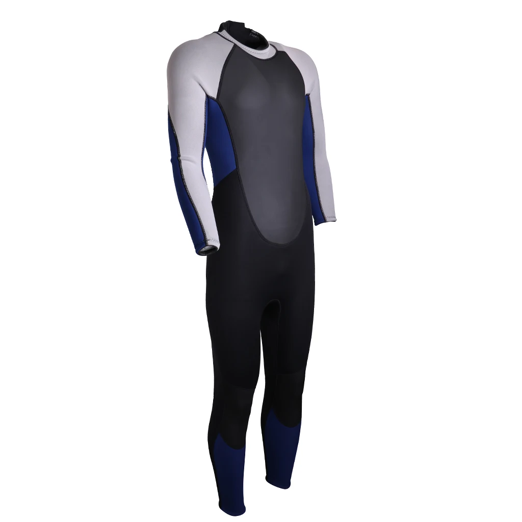 Mens 3mm Neoprene Surf Suit Back Zip Full Wetsuit Sports Skins Suit Wetsuits for Kayaking Snorkeling Scuba Diving 