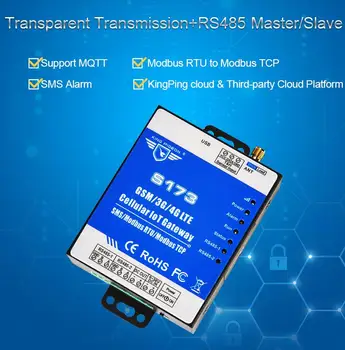 

Wireless Industrial IoT SMS Gateway Modbus S173 TCP to MQTT for Solar Power Station Charging Pile PLC VFD Diesel Generators