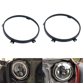 

7Inch LED Headlamp Bezel Cover Ring Black/Chrome Pair for Jeep Wrangler JK 2007-2016 Headlight