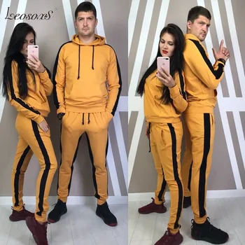 

LEOSOXS Tracksuit Women Hoodies+Sweat pants 2 Piece Suit large size fashion sportswear Outfit Casual couple Suit Homewear Autumn