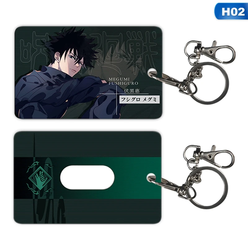 Anime Jujutsu Kaisen Student ID Bus Bank Cards Holder Keychain Case Cover Pendant Toy Prop Decor Cosplay Gift Keyring