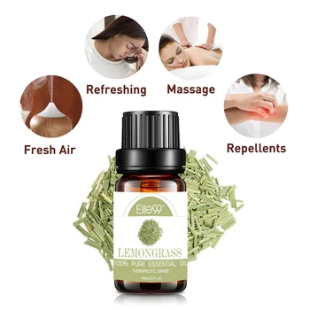 

Elite99 10ml Lemongrass Pure Essential Oil for Aromatherapy Diffusers Repellents Purifying Air Oil Body Relieve Essential Oils