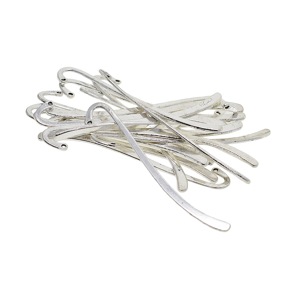 20 Pcs Tibetan silver color Beads Flat Bookmark With Bow Diy Making Jewelry 20 Pcs Tibetan silver color Beads Flat Bookmark With Bow Diy Making Jewelry