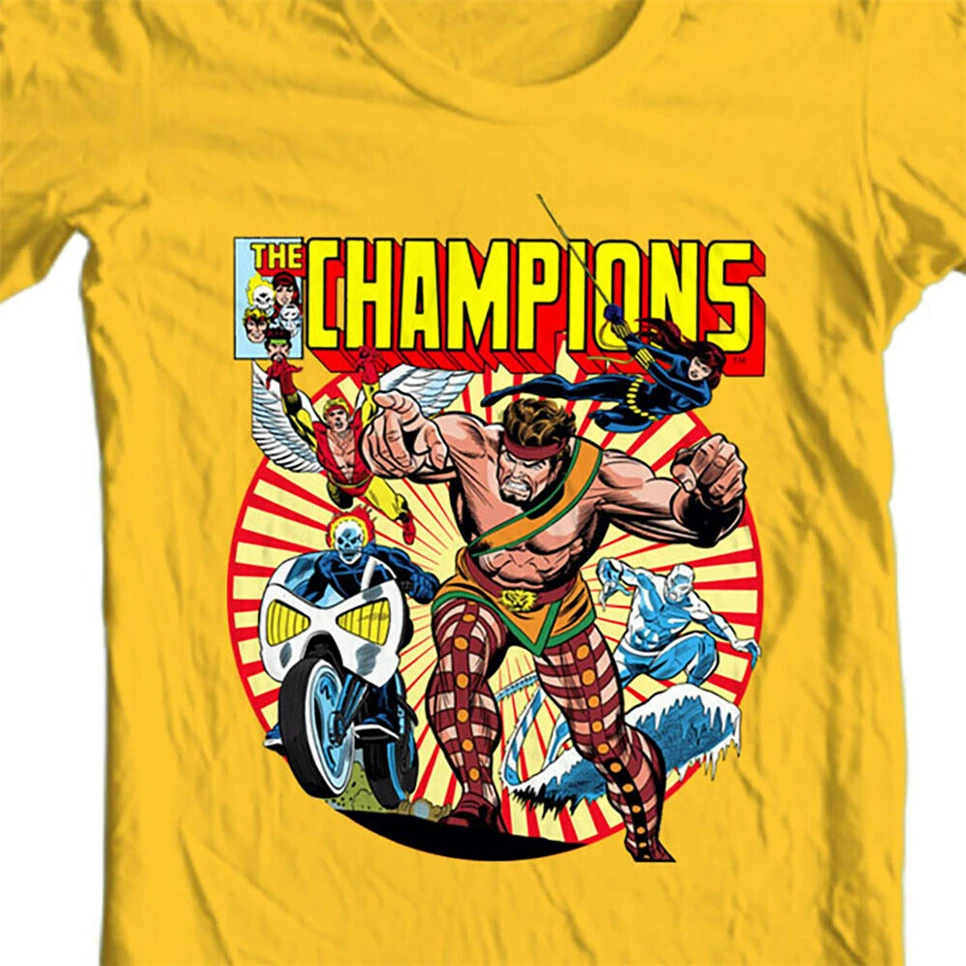 Футболка чемпионов Классическая футболка Marvel Comics Hercules Iceman Angel Graphic с забавным