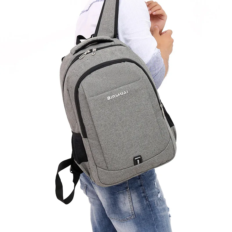Рюкзак из ткани Оксфорд с usb зарядкой для подростков мужской и женский рюкзак