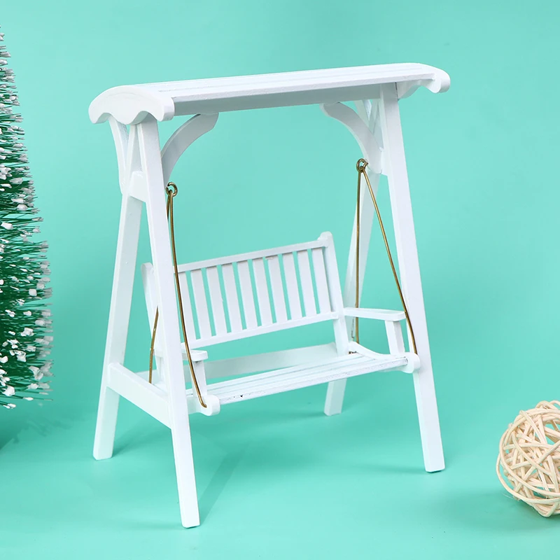 Muebles en miniatura para casa de muñecas, silla columpio, hamaca