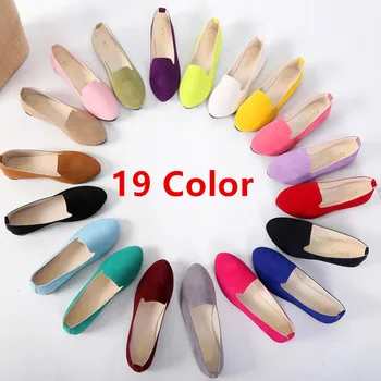

Plus size 35-43 Women's shoes 19 types Candy colors Ballet flats ladies light Comfort casual Work Footwear female 2020 A076