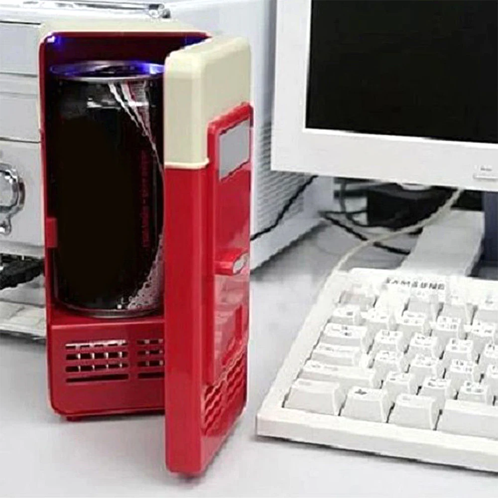 Мини-холодильник с морозильной камерой USB мини-холодильник прочный маленький пластиковый черный красный стакан для фруктового сока Настольный ведра для льда