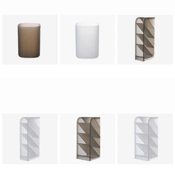 

2Pcs Table Sundries Storage Multi-Function Holder Plastic Material Pen Pencil Storage Box Three-Piece Set