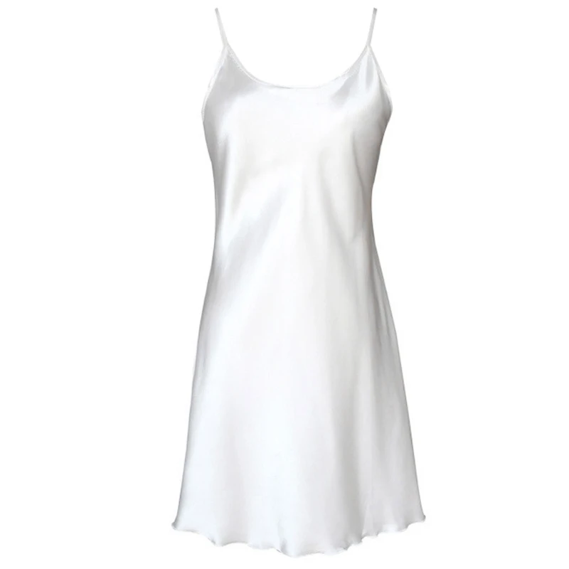 Женская шелковая атласная сорочка ночная рубашка сексуальный подол в форме лотоса платье на бретельках сорочка Мини-ночная рубашка цветная Повседневная Ночная рубашка