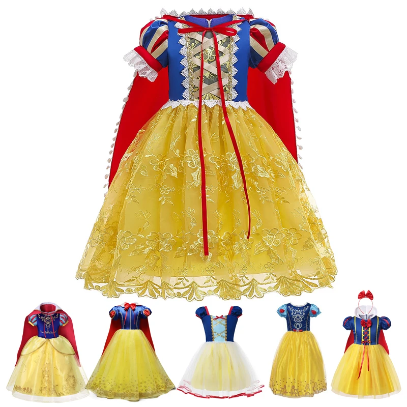 Vestidos de Cosplay de Blancanieves para niñas, fiesta de Halloween