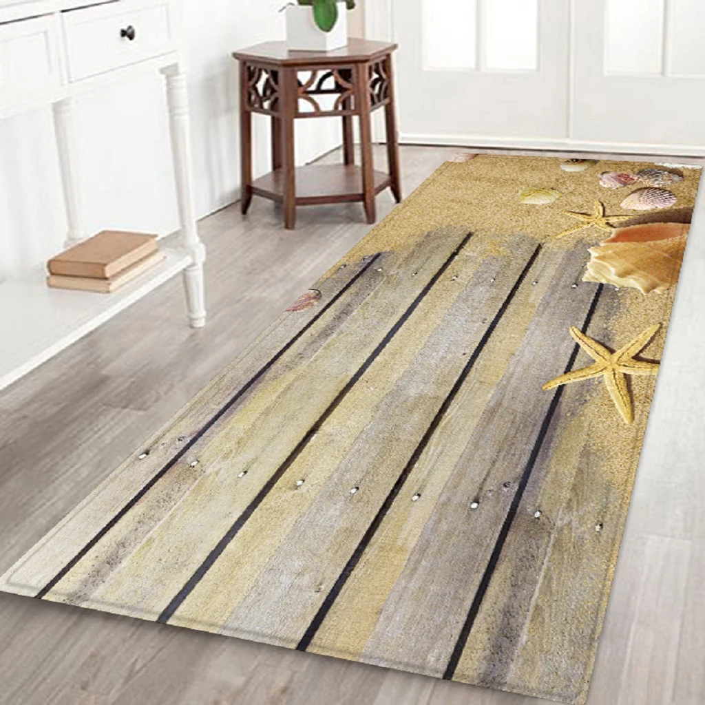 Non-Skid Hallway Runner Rug 3D Photo Printed Bedside Floor Carpet Door Mat 