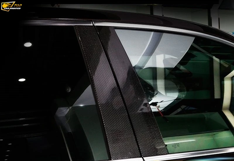 04-100% Real carbon fiber,Free Shipping Carbon Fiber Auto Door B-Pillars Side Window Covers Trims Car Parts for Porsche Cayenne