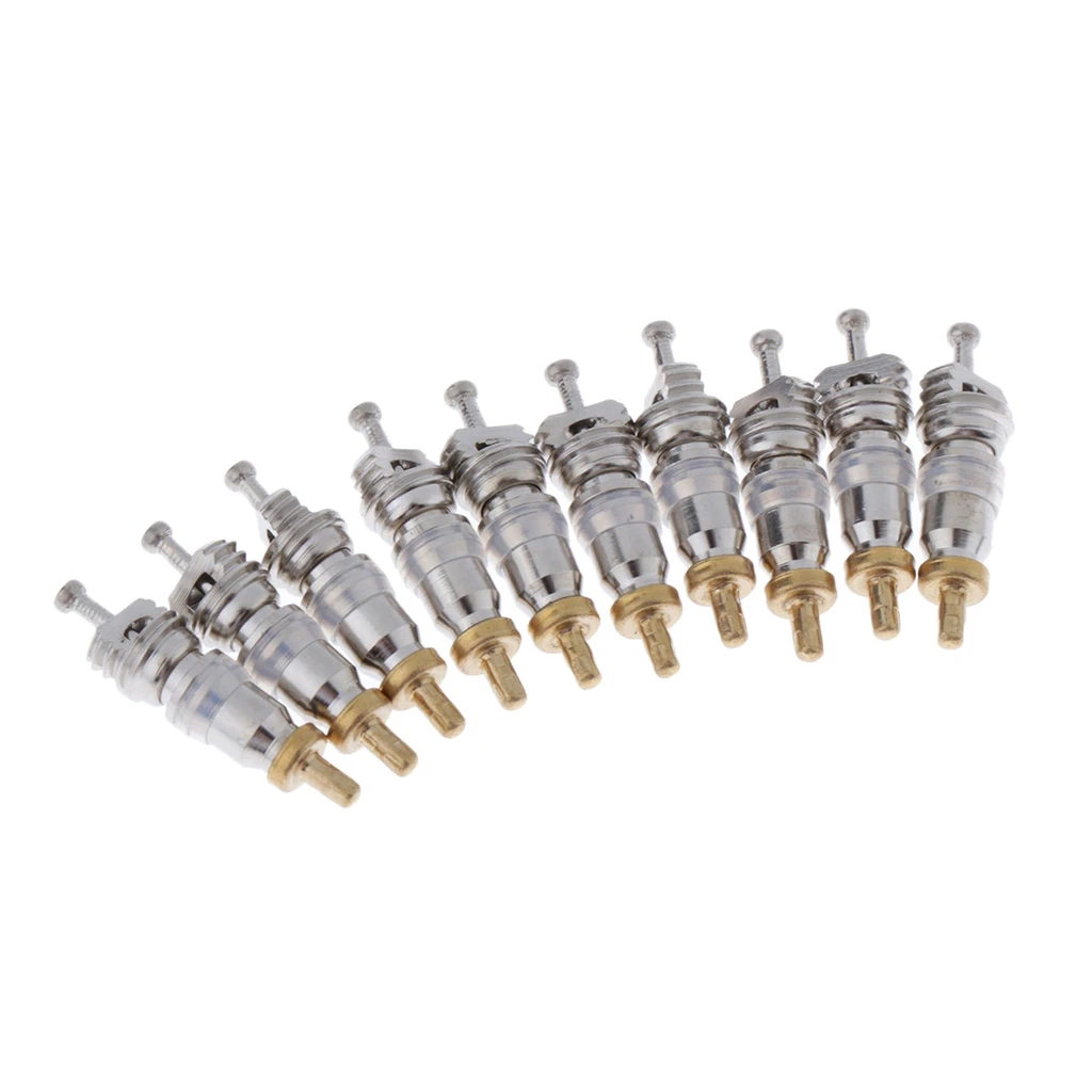 10Pcs R410 Brass Spare Valve Cores Inside Container for   & Refrigeration