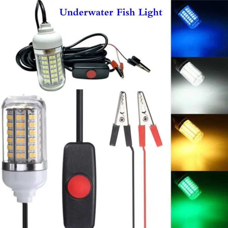 

4 Color 12V Fishing Light 108 pc LED Underwater Fishing Light Lures Fish Finder Lamp Attract Prawns Squid Krill Underwater Light