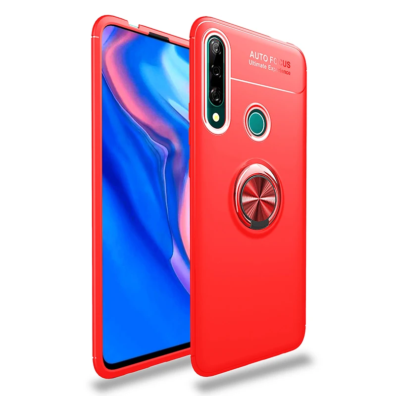 Красный Чехол для huawei Honor 9X, глобальная версия, кольцо-держатель, мягкий матовый Силиконовый чехол-накладка для huawei Honor 9X Premium - Цвет: Красный