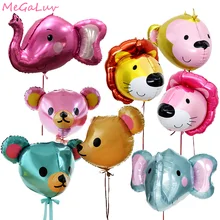 

3D Animal Helium Balloon Bear Elephant Lion Monkey Head Foil Balloon Jungle Birthday Party Decoration Kids Forest Party Supplies
