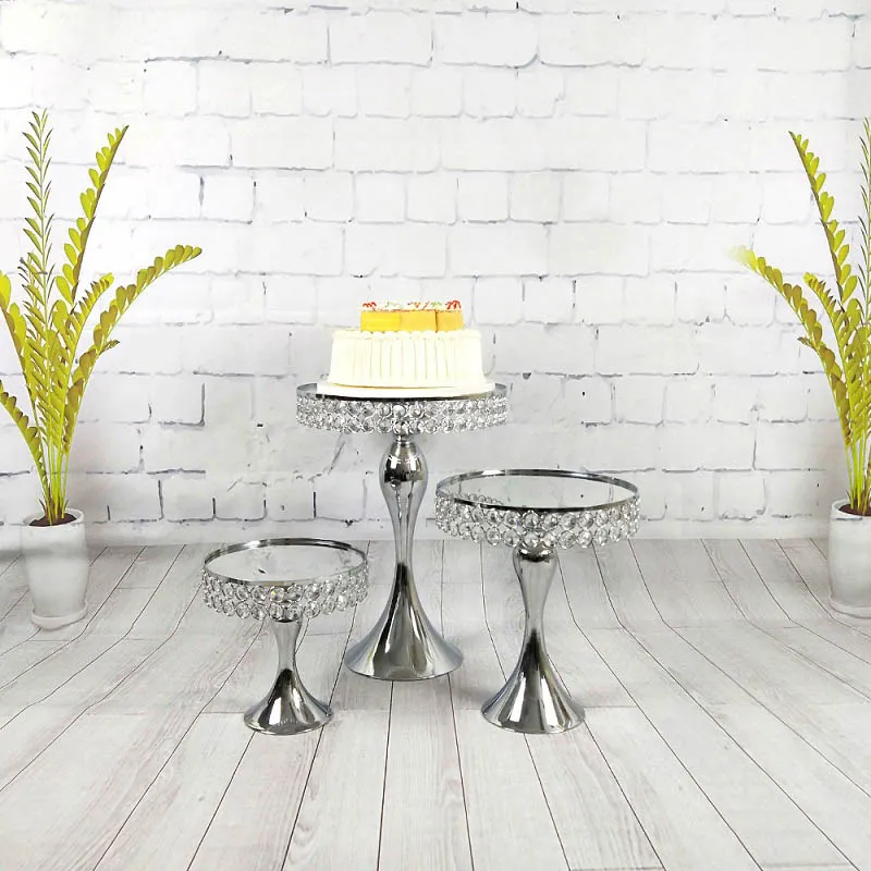 3pcs silver Зеркальный 2/3 ярусов, подставка для торта, металлическая подставка для кекса, инструменты для десерта, аксессуары для конфет, вечерние, свадебные формы для выпечки - Цвет: 3pcs silver