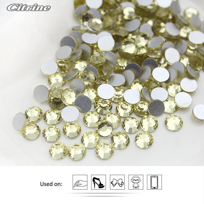 

YL SS3-SS34 1440Pcs Citrine rhinestone for Nail Art Flatback Non Hotfix on Nail Art Rhinestones,Exclusive for high-end boutiques
