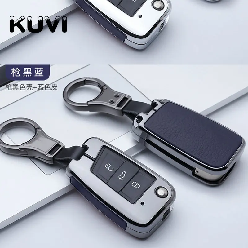 Leather Key Case Key Cover For Volkswagen vw Golf 7 GTI R MK7 Tiguan For Skoda Octavia A7 Karoq For Seat Leon Ibiza Key Portect