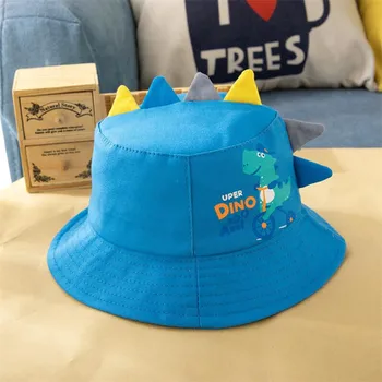 

Baby Bucket Hat Cartoon Animal Design UV Protection Hat 2020 Spring Kids Fisherman Cap Boy Girl Flat Top Printed Cap 6-24M