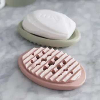 

Silicone Bathroom Shower Soap Box Dish Storage Plate Tray Holder Case Container For Bathroom Decor