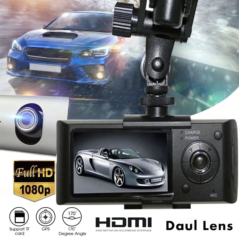 Автомобильный видеорегистратор X3000/R300 с двумя объективами HD 1080P DVR