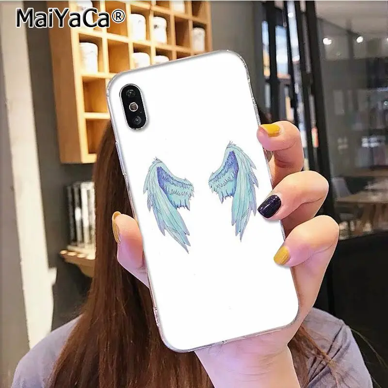 A15 Черный чехол для телефона MaiYaCa Angel wings из ТПУ для Apple iphone 11 pro 8 7 66S Plus X XS MAX 5s SE XR Coque Shell - Цвет: A15