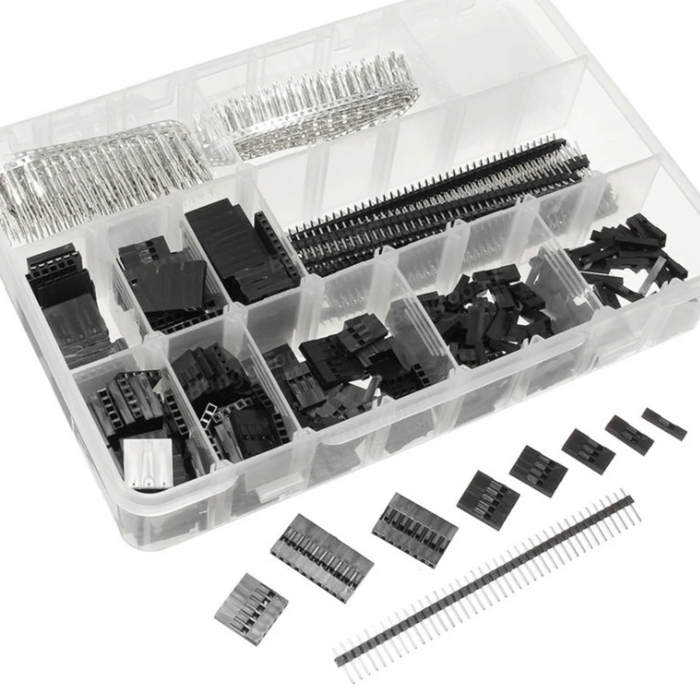 

1450PCS/Set 2.54mm Dupont Connector Kit PCB Headers Male Female Pins Electronics Terminal Connector