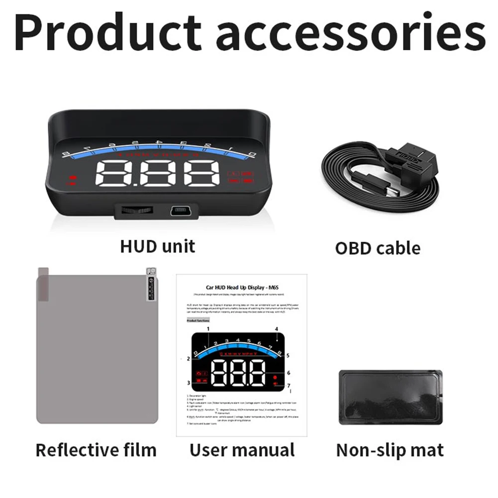 M6S температура воды 3,5 дюймов Скорость проектор об/мин система вождения OBD2 авто красочный экран HUD Цифровой Автомобильный дисплей