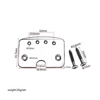 

Aluminum Hinge Tailpiece Silver Plated Plate Board for 4 String Cigar Box Guitar PXPF