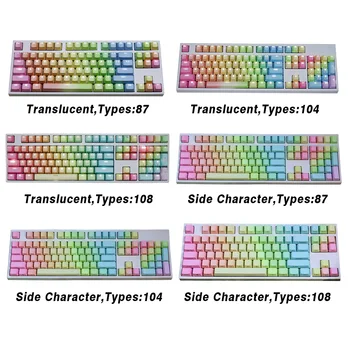 

Home Office PC Keyboard Keycaps Computer Peripherals Dyed Colorful Rainbow PBT Repair Replacement Parts Easy Install Practical