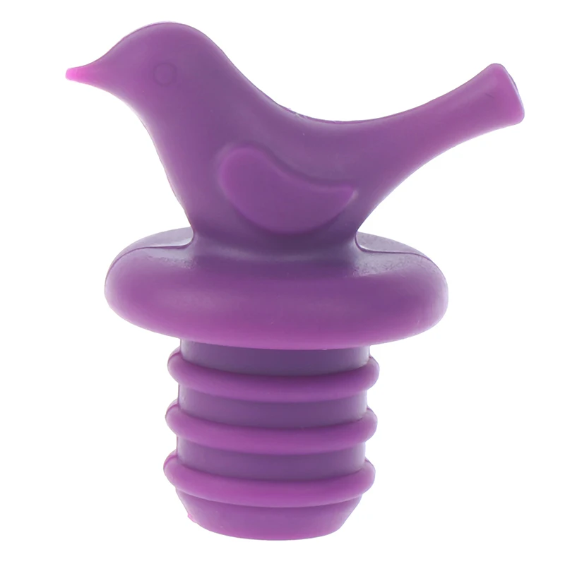purple 1 шт. пробки для вина Креативный дизайн птицы силиконовая винная пробка колпачки для бутылок свадебный подарок - Цвет: purple