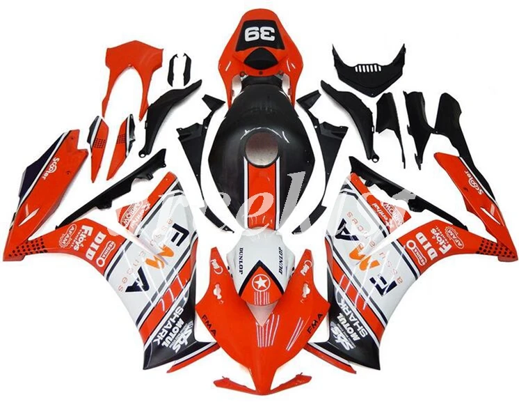 Литьевая Форма ABS полный обтекатель комплект Подходит для HONDA CBR1000RR 12-16 CBR 1000RR CBR1000 2012 2013 на заказ Оранжевый Серый