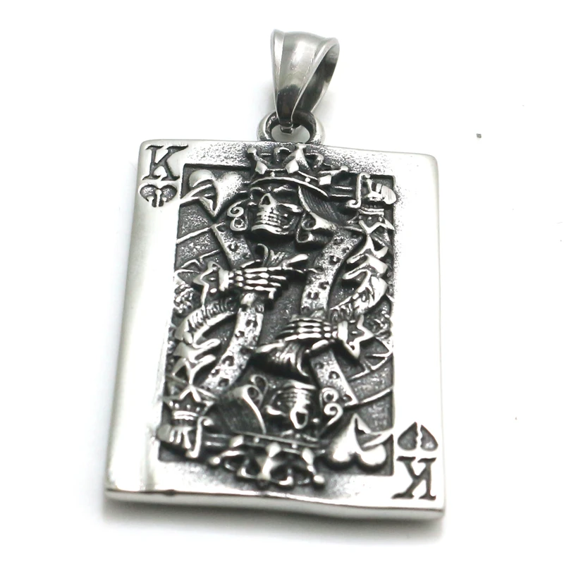 

Mens Boys 316L Stainless Steel Cool Lucky Poker King Pendant Newest