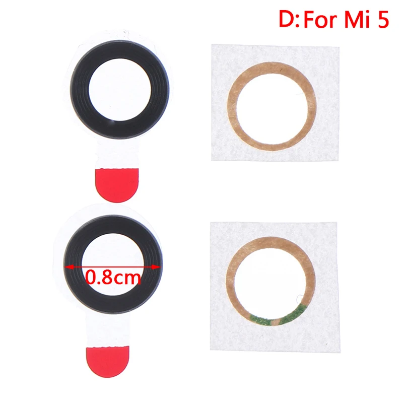 For mi 5 Задняя Камера Стекло крышка объектива с Стикеры клей для Xiaomi mi Max mi 2, 5, 6, 8, 2 шт./компл - Цвет: For mi 5
