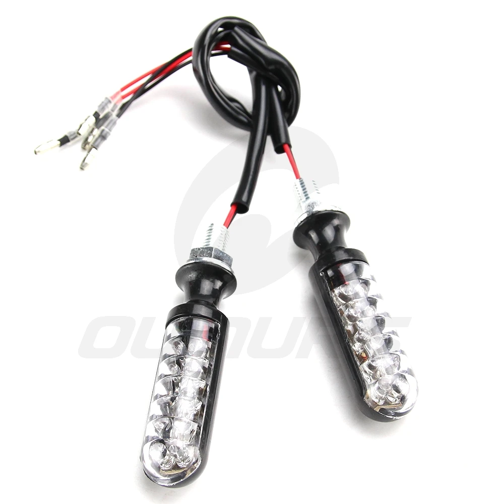 OUMURS 2 PCS Motorcycle LED Turn Signal Light 10mm Bolt Indicator Blinker Lamp Amber Universal Fits for 12V Yamaha Harley Motor