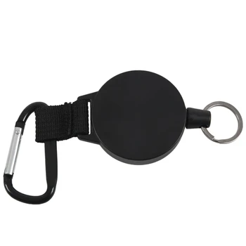 

Heavy Duty Retractable Key Chain & Badge Reel Holder Carabiner Clip - Swivel-Back Extractable - Great for Swipe ID Cards or USB