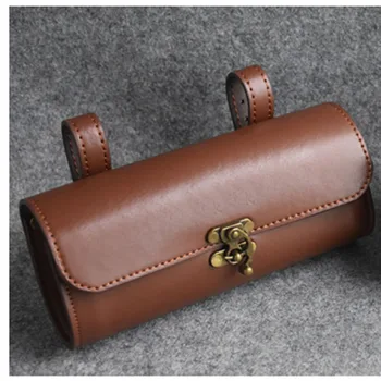 

Retro Bicycle Bag road Bike Bags PU Leather Saddle Pouch Tail Pannier d Riding Vintage Bicycle Bags Cycling 20cmx6cmx9cm