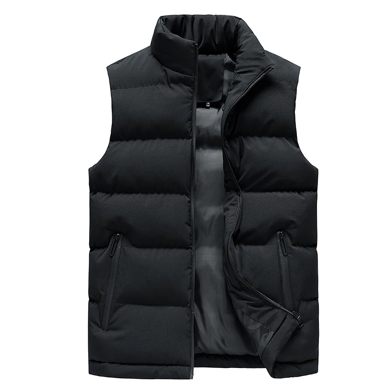 Men Vest Coat Sleeveless Jacket Down Winter Cotton Warm Big-Size for Man