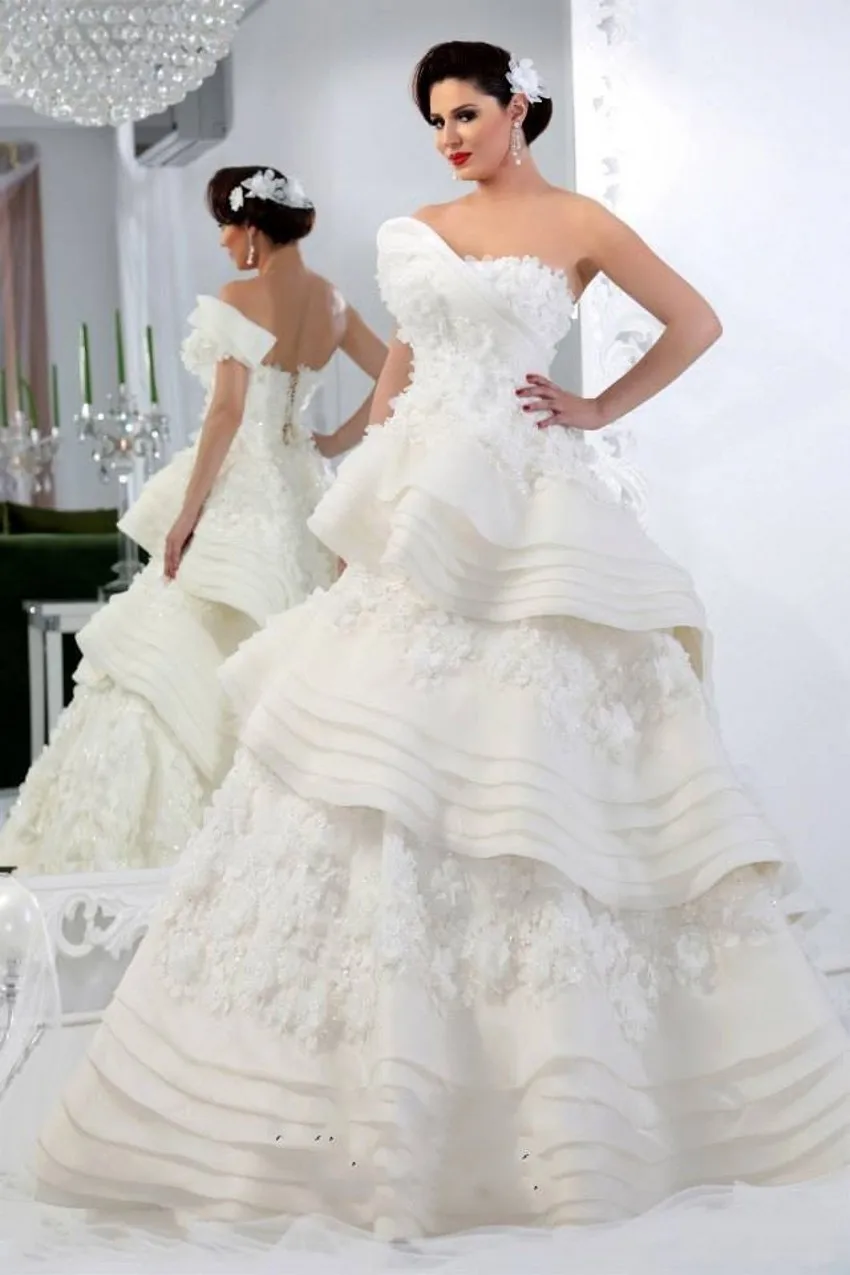 Круглый вырез Аппликация одно плечо vestido de noiva Кружева органзы мусульманский Арабский Кафтан свадебное платье Мать невесты платья