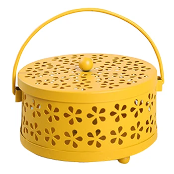 

Mosquito Coil Holder Case Incense Burner Anti Scald Classical Rack Home With Handle Hollowed Practical Metal Portable Durable