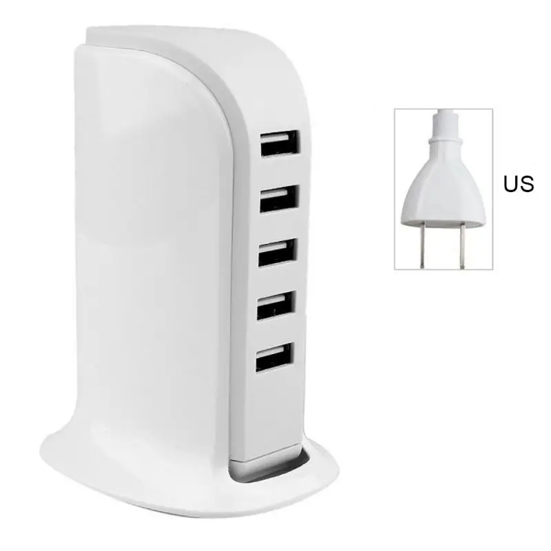 США Универсальный 5 портов usb-хаб Мульти usb порты зарядное устройство док-станция для зарядки с usb мобильного телефона настольное настенное домашнее зарядное устройство s EU US Plug - Тип штекера: США