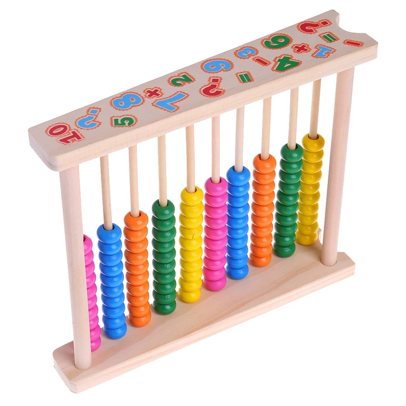 Abacus деревянный шарик Математика подсчет Обучающие 10 баров для раннего обучения игрушки Y4UD